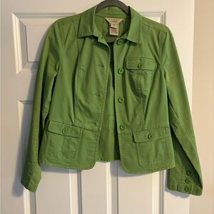 L.L. Bean Green Utility Jacket Tailored Fit